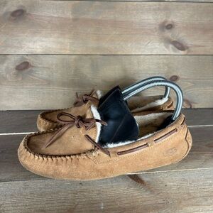 ugg dakota womens size 8 shoes brown suede fur lined moccasins slippers
